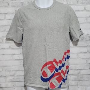 Vtg Champion Wrap Spellout T Shirt Heavy 100% Cotton Mens Medium Athletic Sport